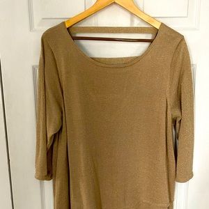 Gold Metallic Blouse Tunic Size 1x